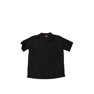 Denver Hayes Black Embroidered Casual Button Down Shirt